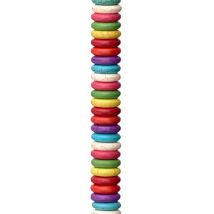 Colorful Howlite Stone Rondel Beads, 11mm by Bead Landing™
