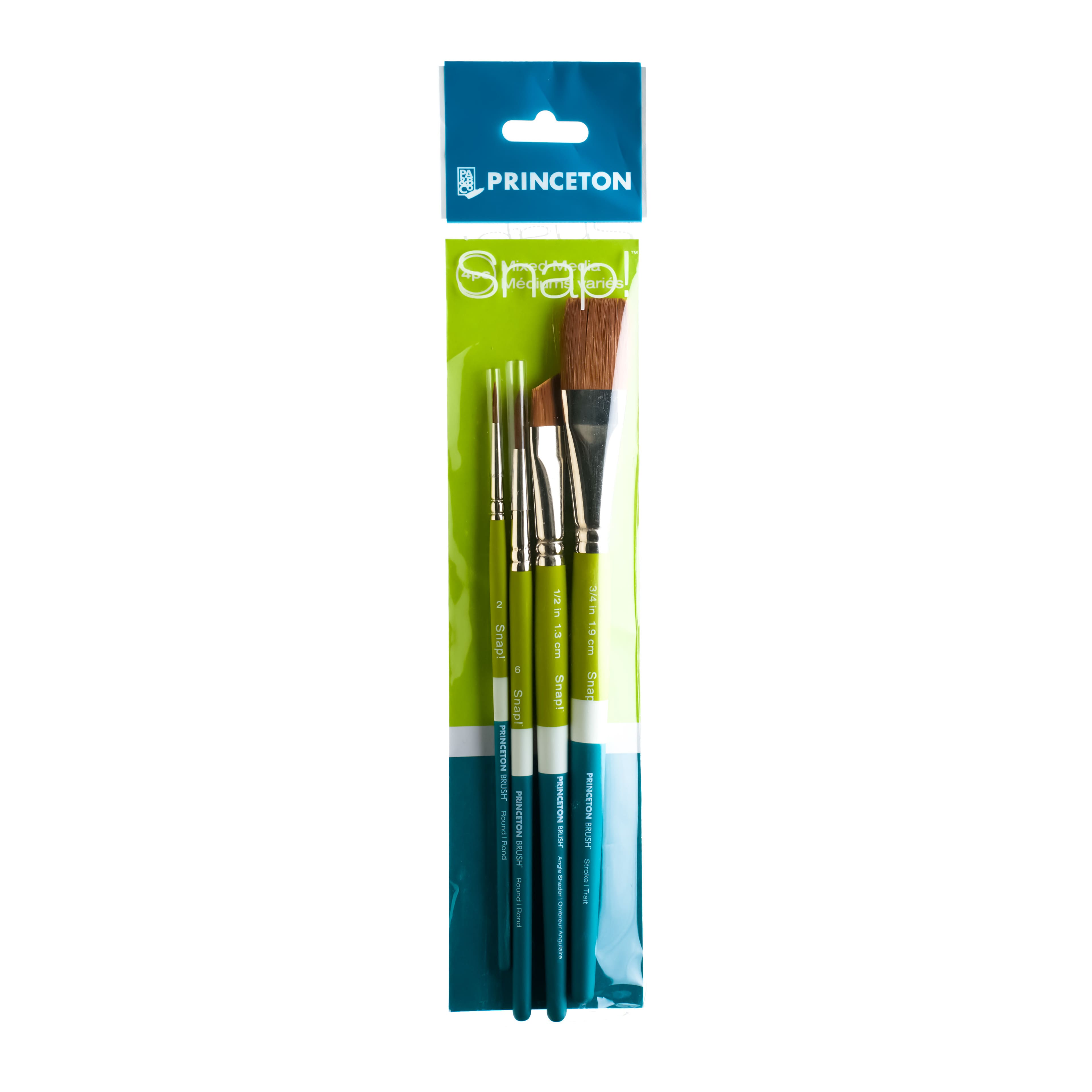 Princeton™ Snap!™ #2 4-Piece Synthetic Short Handle Mixed Media Brush Set