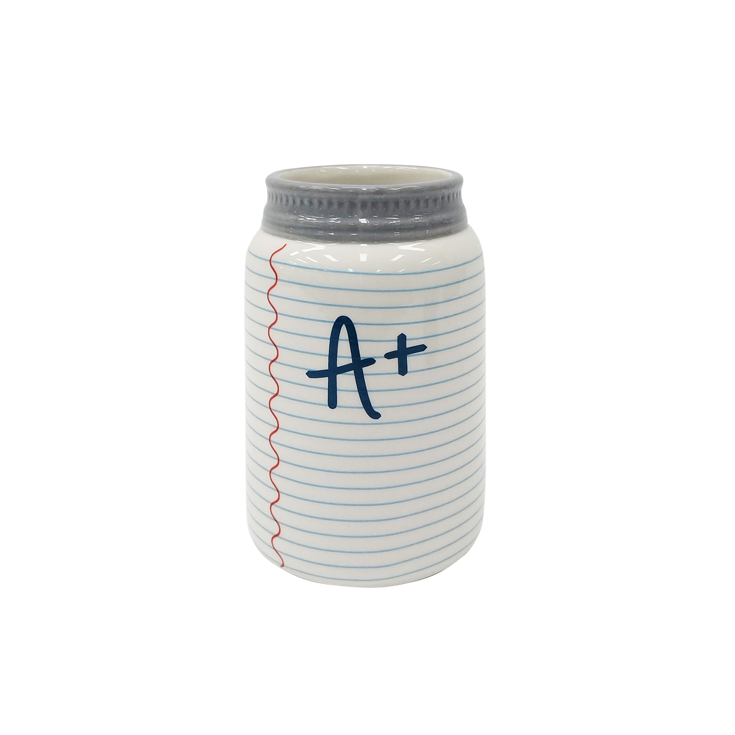 6" A+ Notebook Ceramic Jar by B2C™