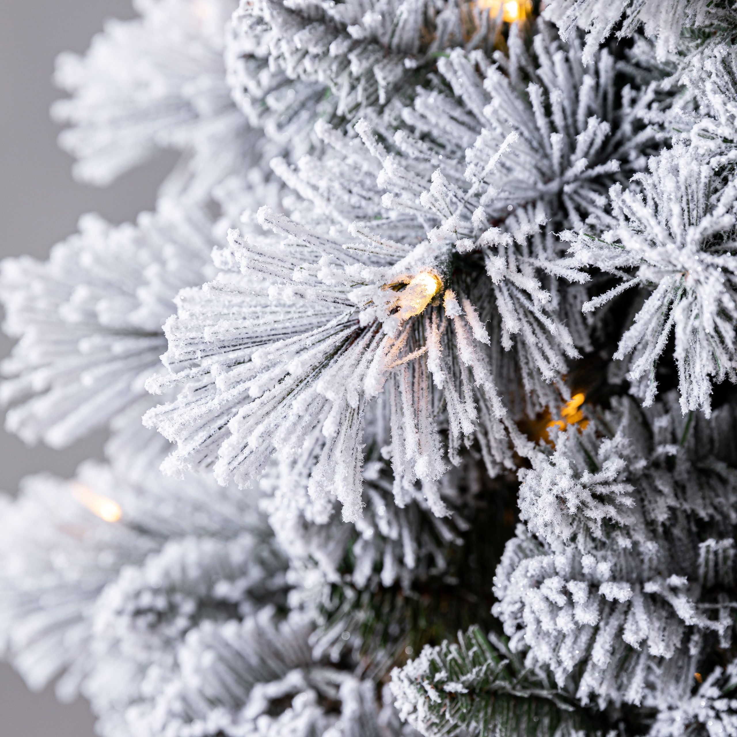 7ft. Pre-Lit Flocked Slim Artificial Christmas Tree, Warm White Twinkle LED Lights by Ashland® - Image 4
