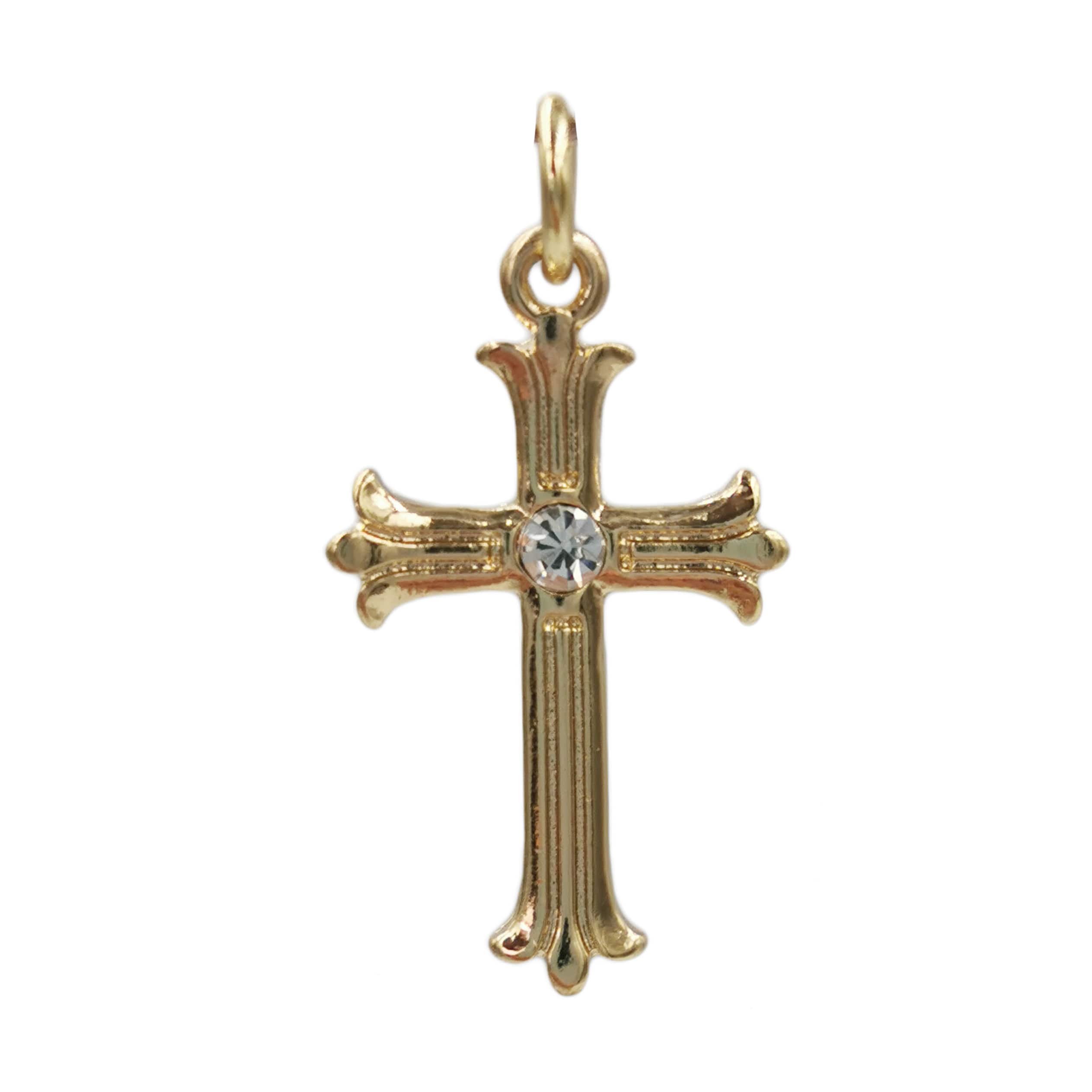 14K Gold Plated Crystal Cross Charm by Bead Landing™