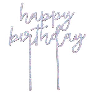 Pastel Glitter Happy Birthday Cake Topper by Celebrate It™