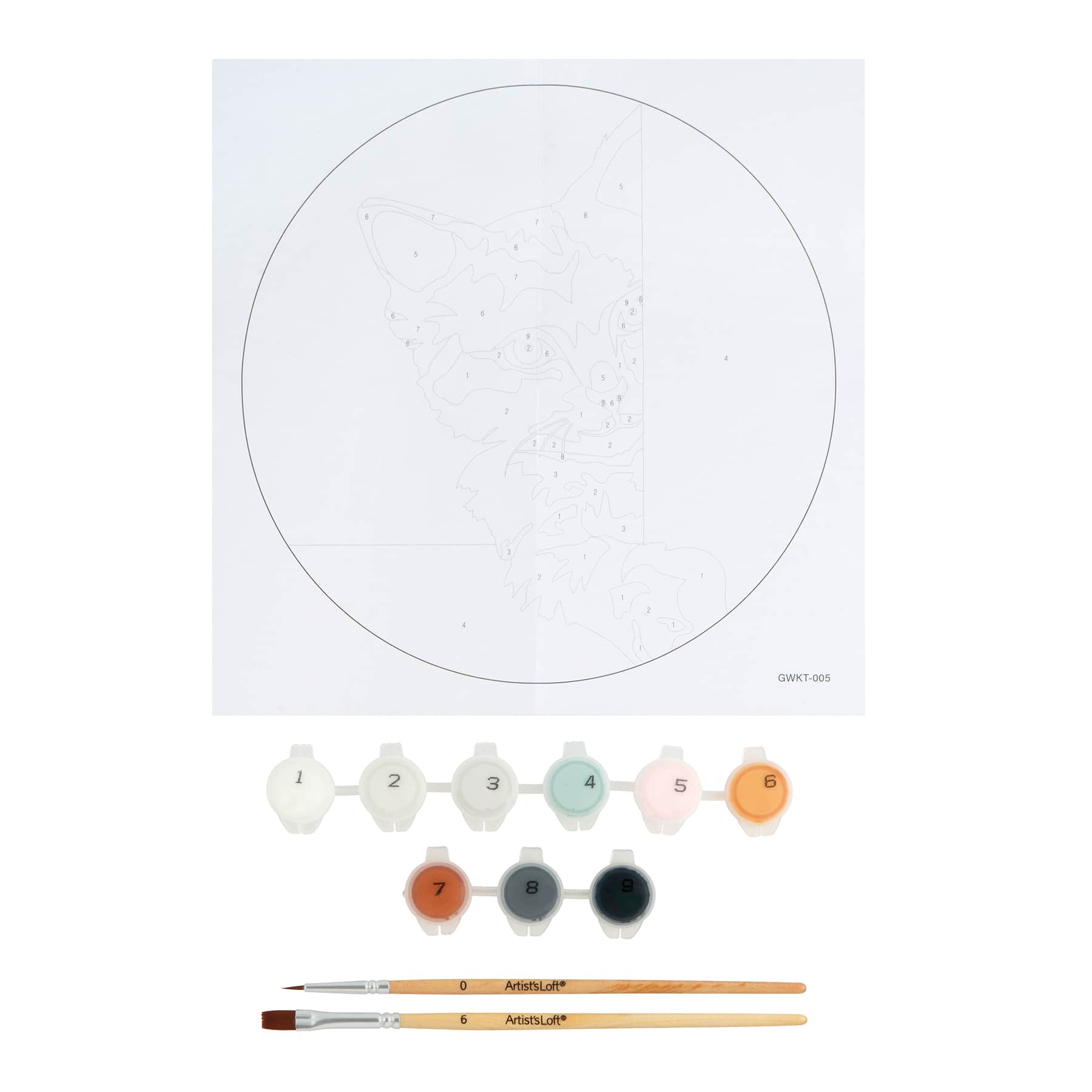 Cat Paint-by-Number Round Plywood Surface Kit by Artist's Loft® - Image 2