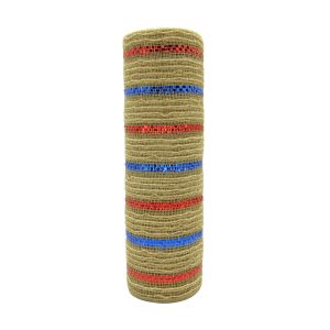 10" x 19ft. Red, Tan & Blue Striped Mesh by Celebrate It™