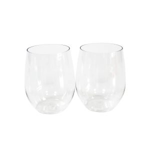 12oz. Clear Plastic Stemless Wine Glasses by Celebrate It™, 20ct.
