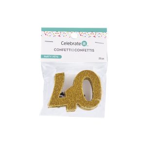 2" Gold 40 Glitter Confetti, 20ct. by Celebrate It™