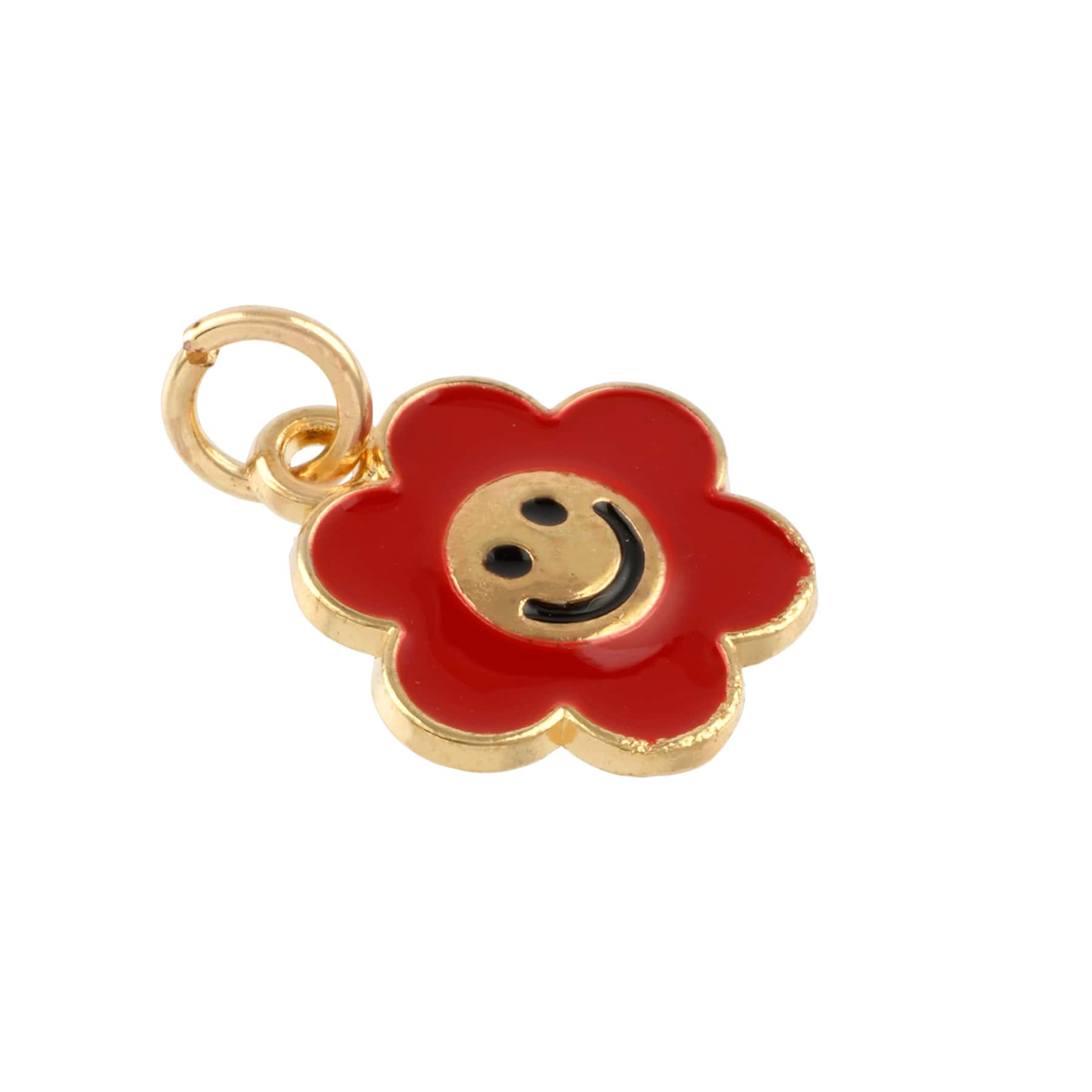 Enamel & Gold Smiley Flower Charms by Bead Landing™ - Image 3