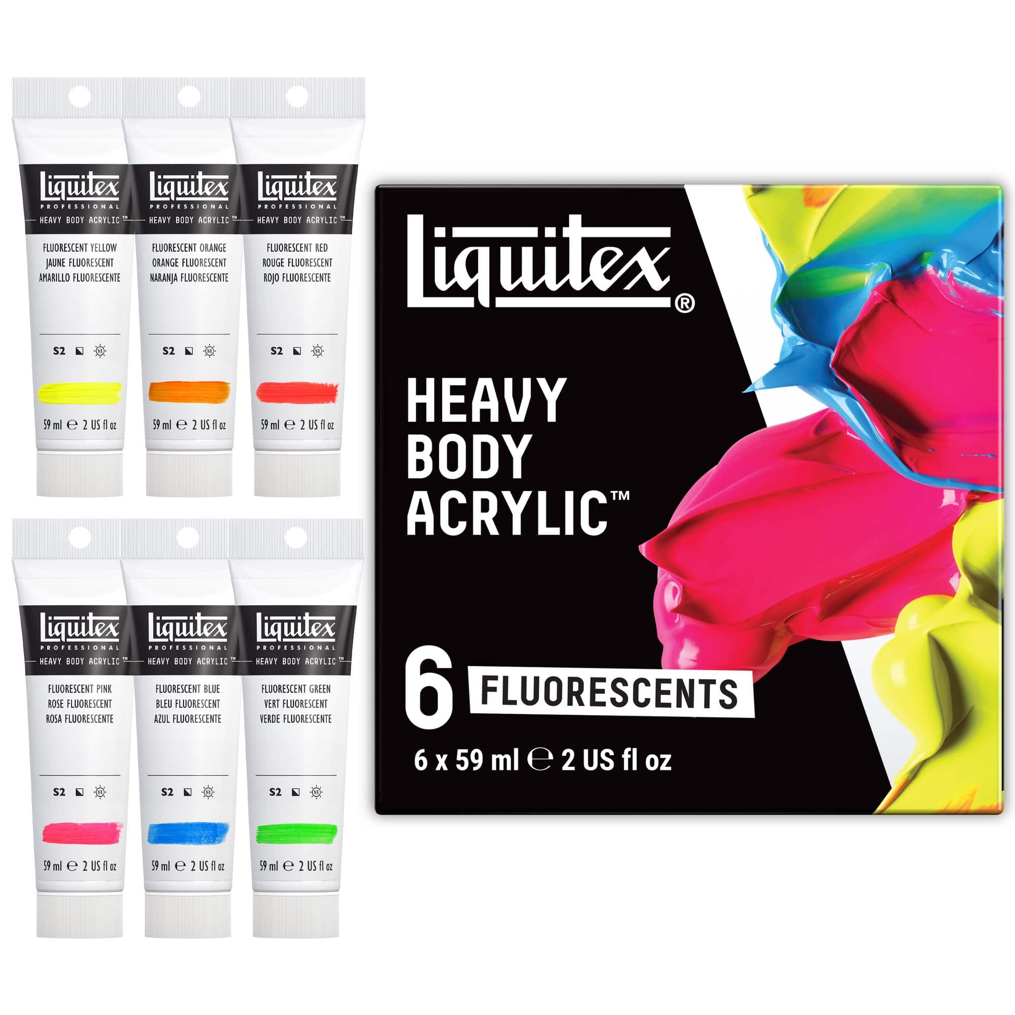 Liquitex® 6 Fluorescents Heavy Body Acrylic Paint Set