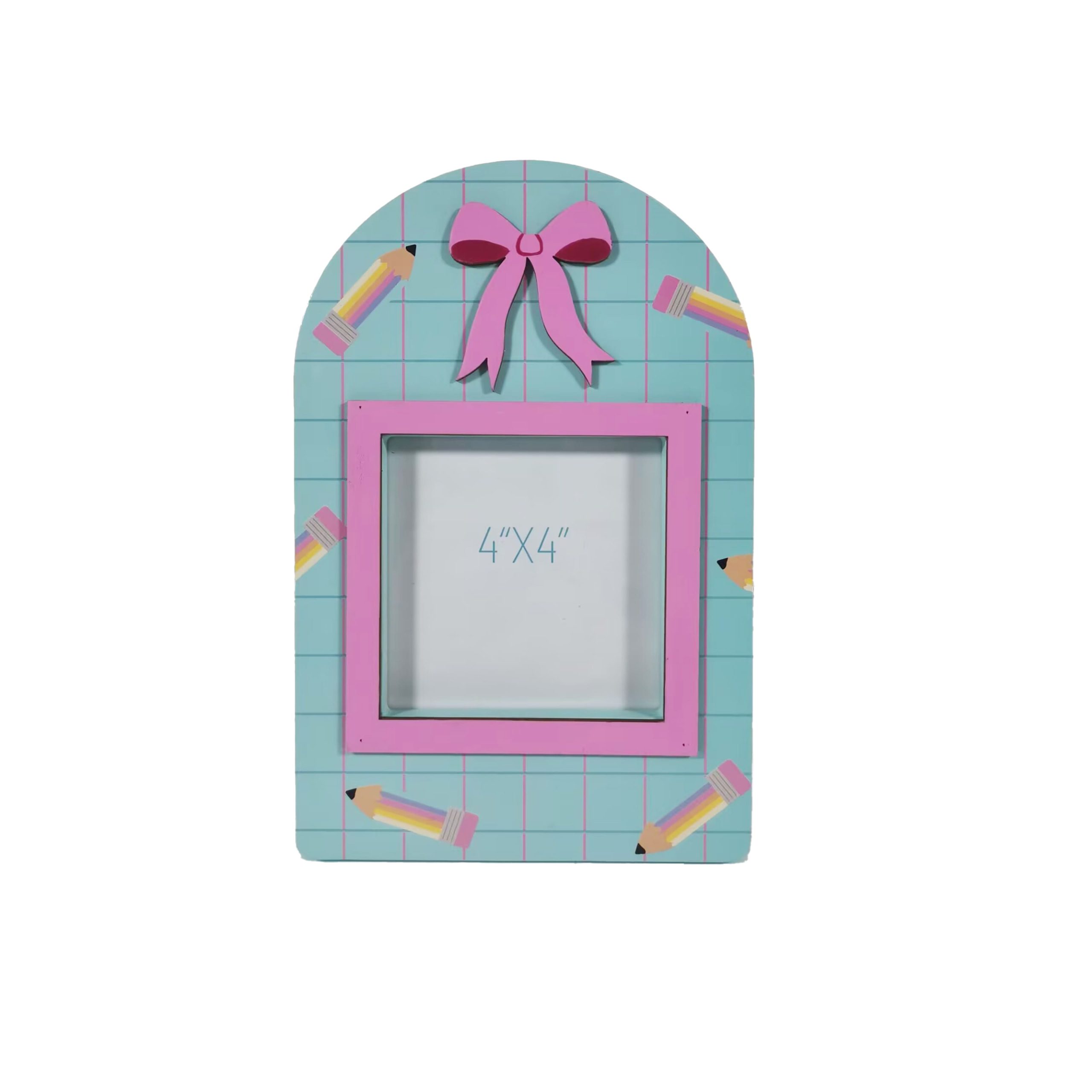 Class Rules! 4" x 4" Pink Bow Tabletop Décor by B2C™