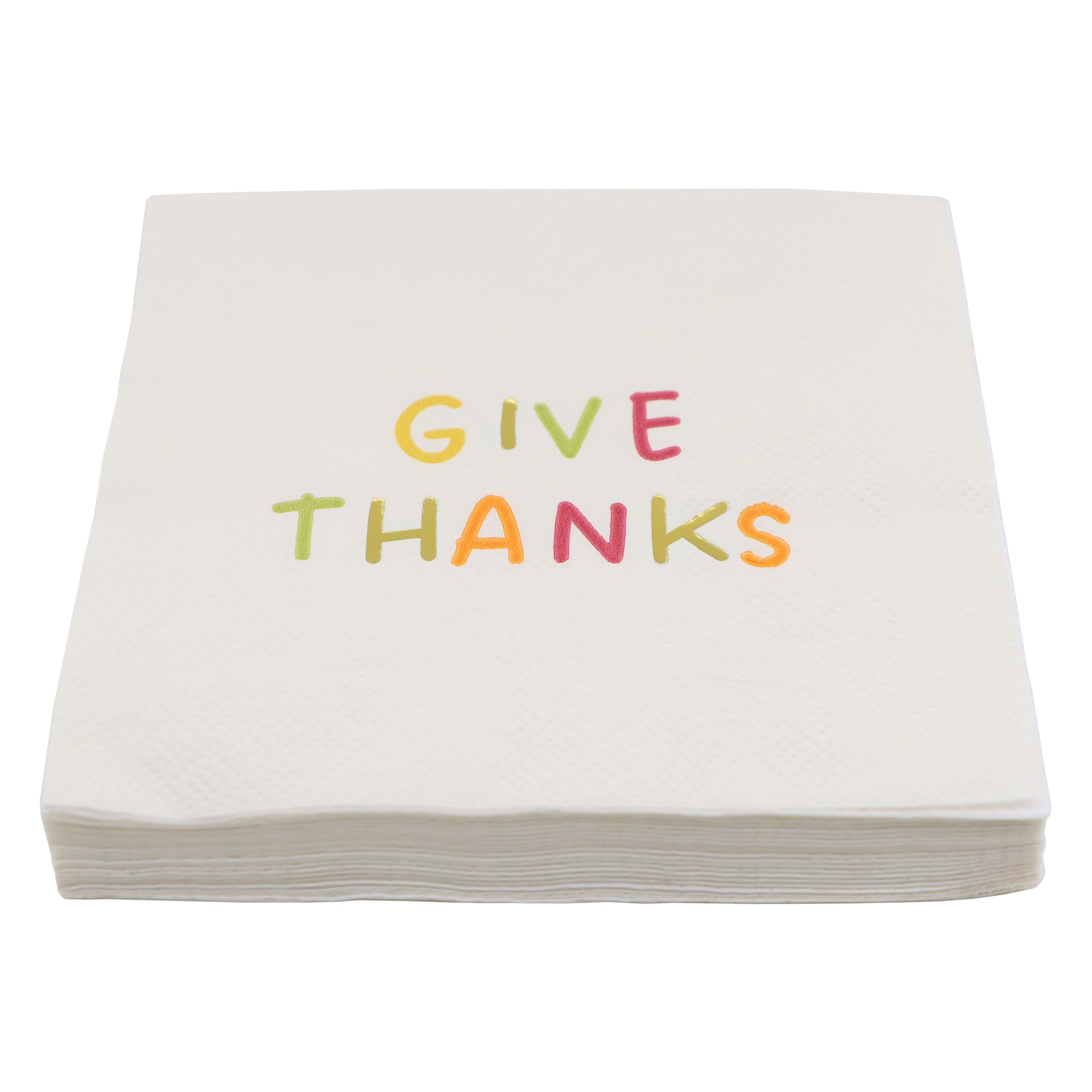Thanksgiving Give Thanks Beverage Napkins, 20ct. by Celebrate It™ - Image 3