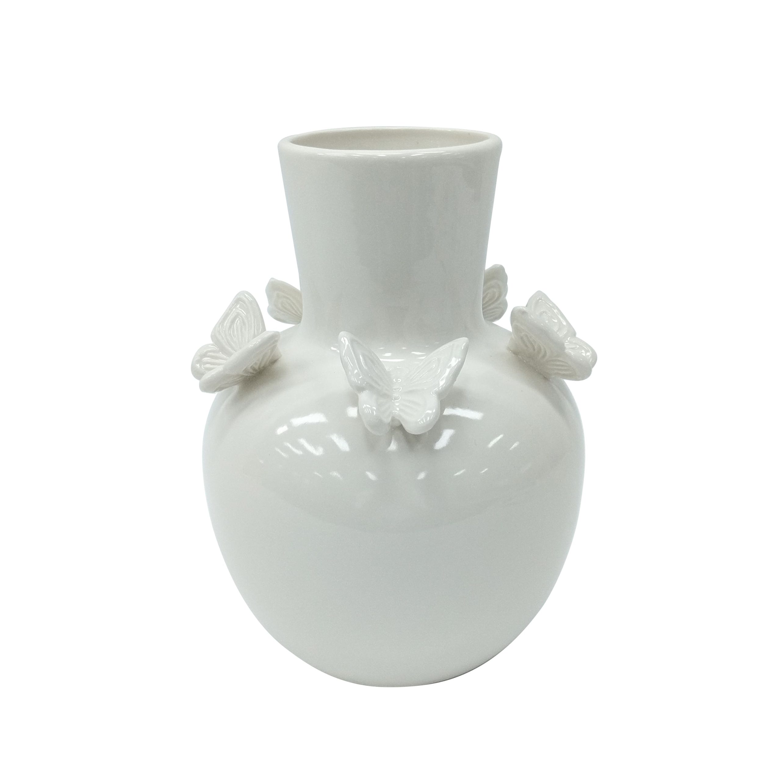 8.5" White Ceramic Butterfly Vase by Ashland® - Image 2