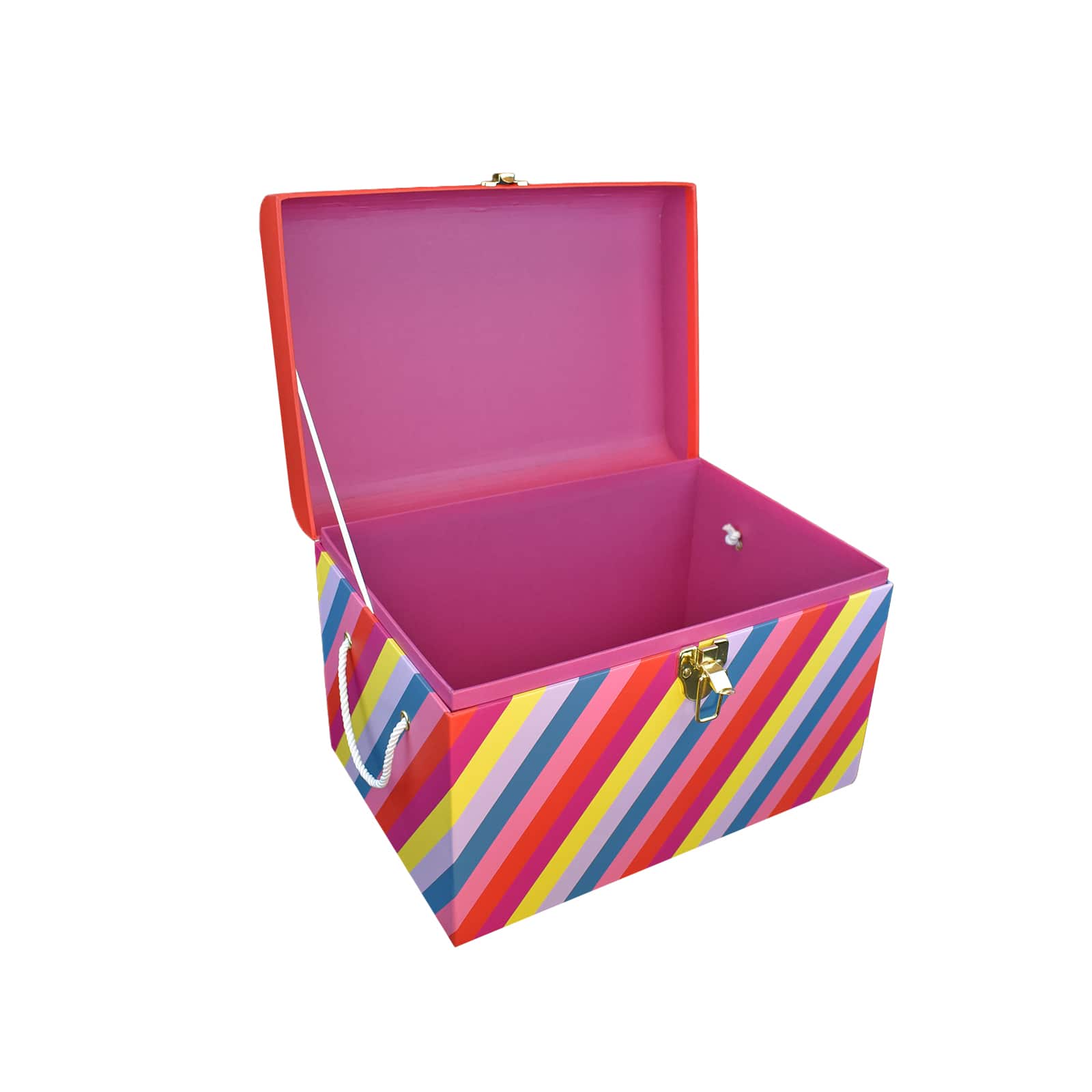 Treasure Box Medium Multicolor Stripes Decorative Box by Creatology™ - Image 4