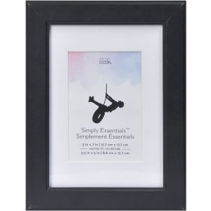 Simply Essentials™ Black Flat Frame with Mat by Studio Décor®