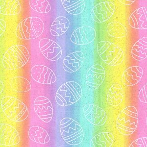 Fabric Traditions Easter Tie Dye Eggs Glitter Cotton Fabric