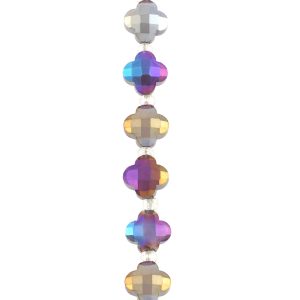Purple Glass Faceted Cross Beads, 12mm by Bead Landing™