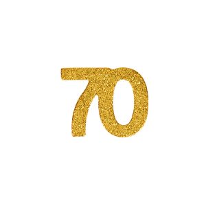 2" Gold 70 Glitter Confetti, 20ct. by Celebrate It™
