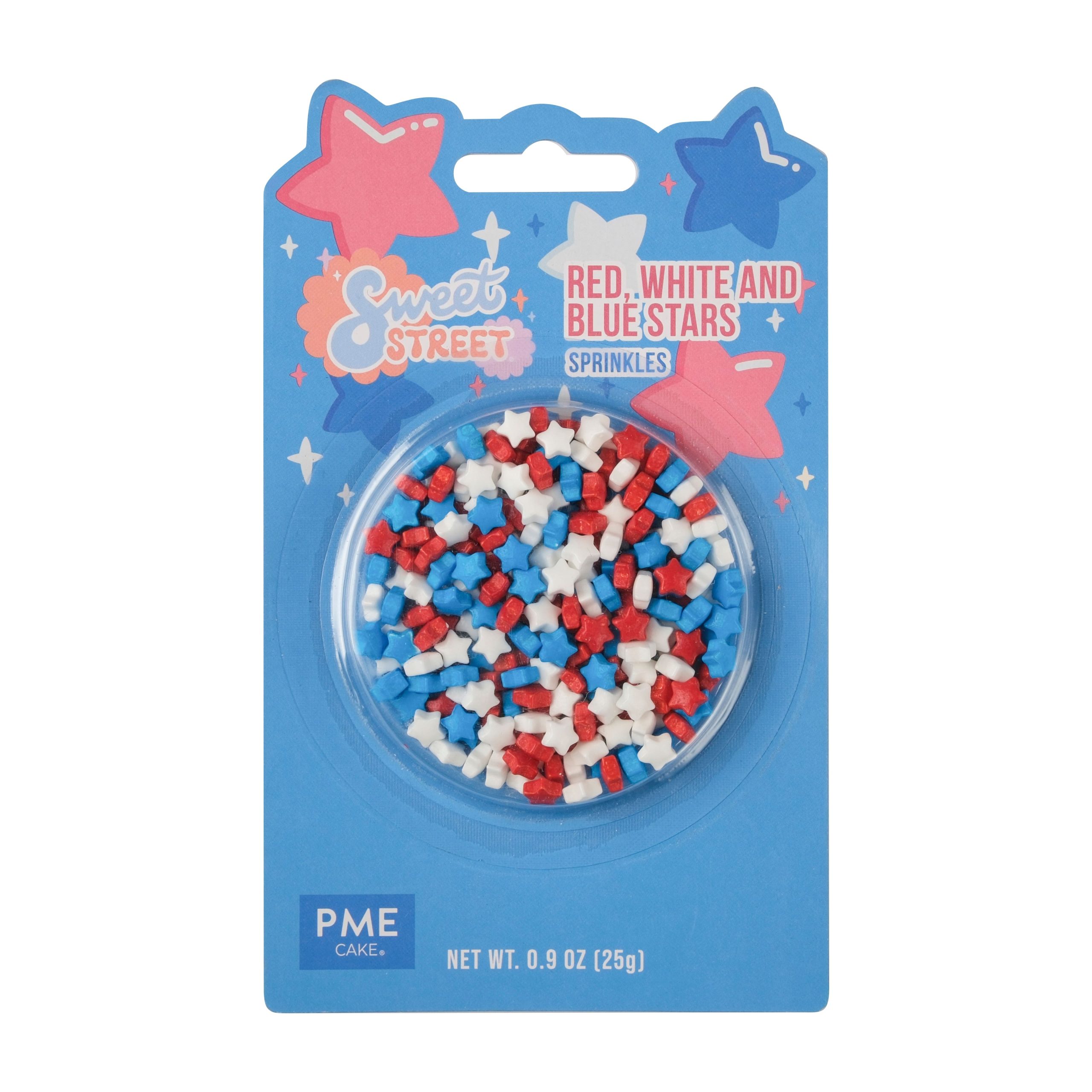 PME Cake Sweet Street® Red, White & Blue Stars Sprinkles - Image 2