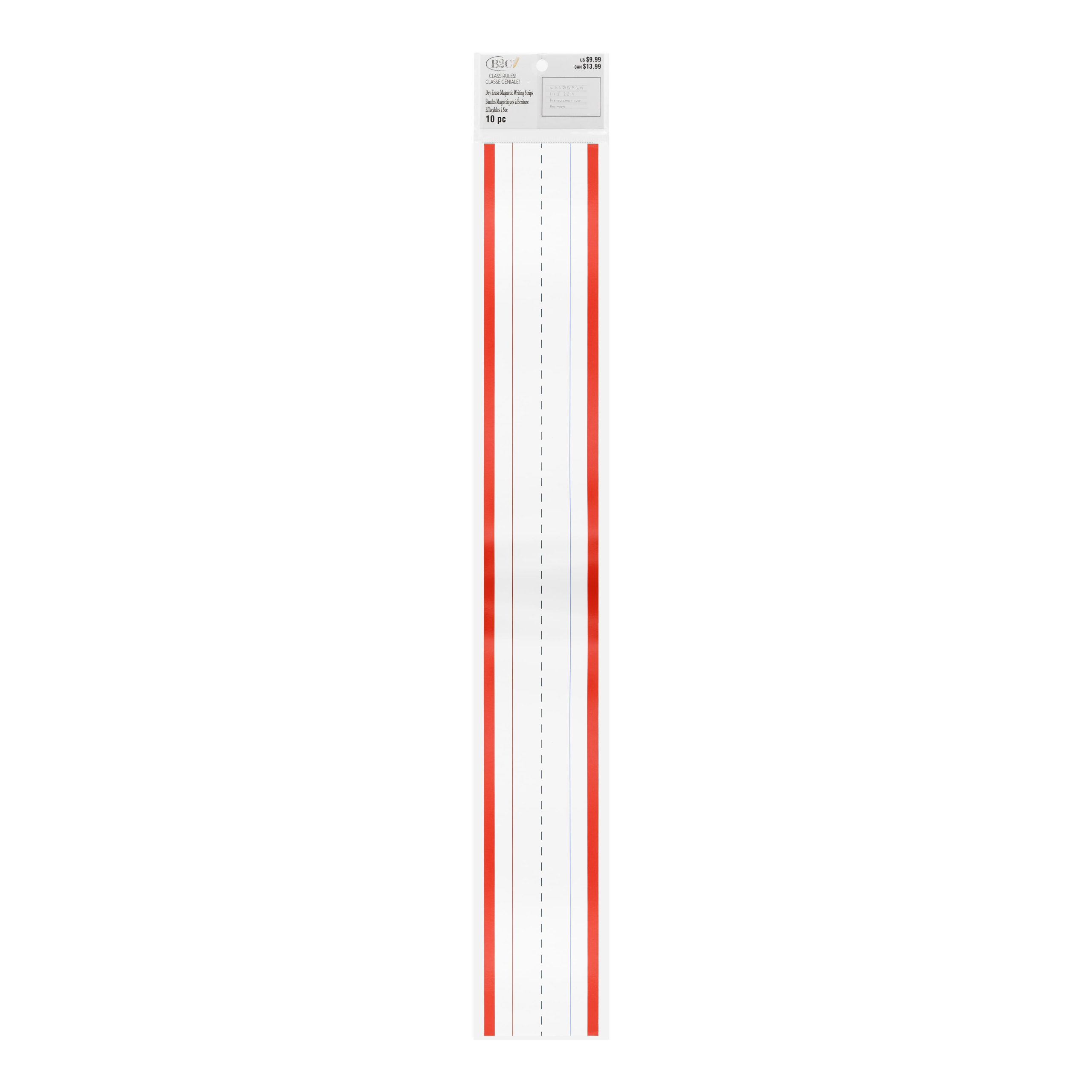 Class Rules! 23.5" Red & White Dry Erase Magnetic Writing Strips, 10ct. by B2C™ - Image 4