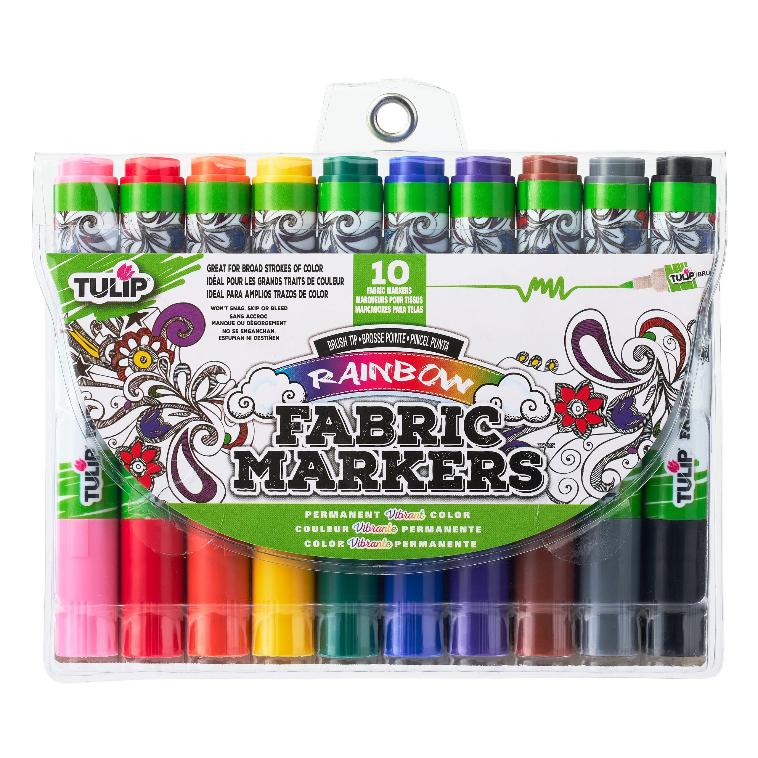Tulip® Fabric Markers®, Brush Tip Rainbow
