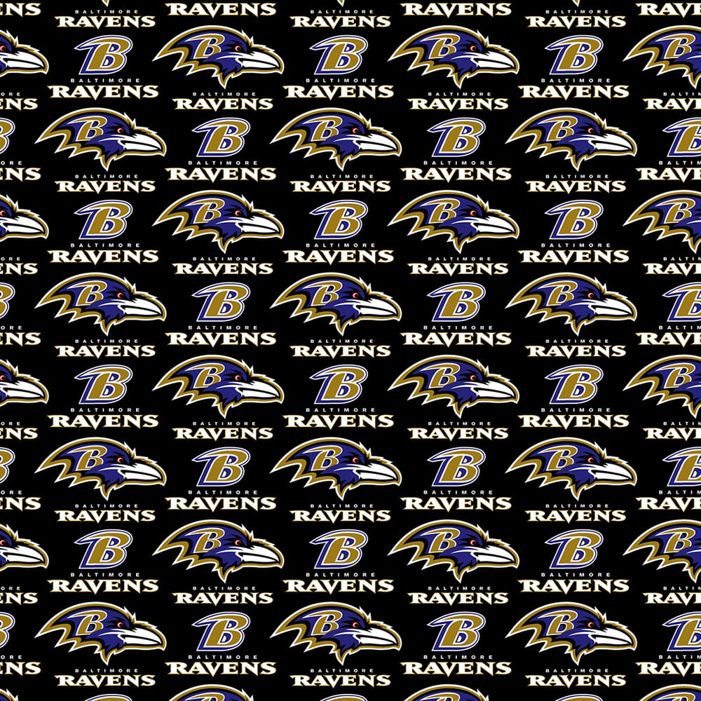 NFL Baltimore Ravens Packed Logo Cotton Fabric