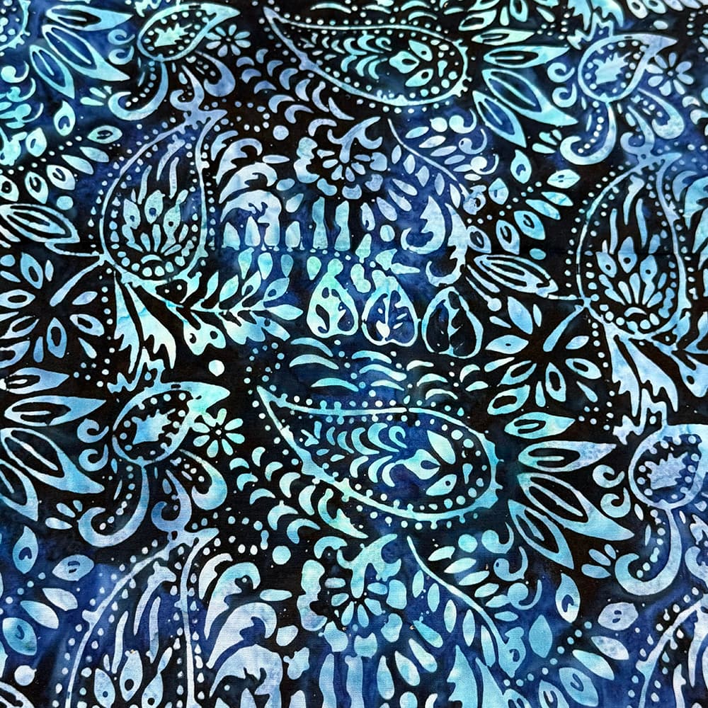 Feldman Premium Indonesian Batik Navy & Lilac Paisley Fabric