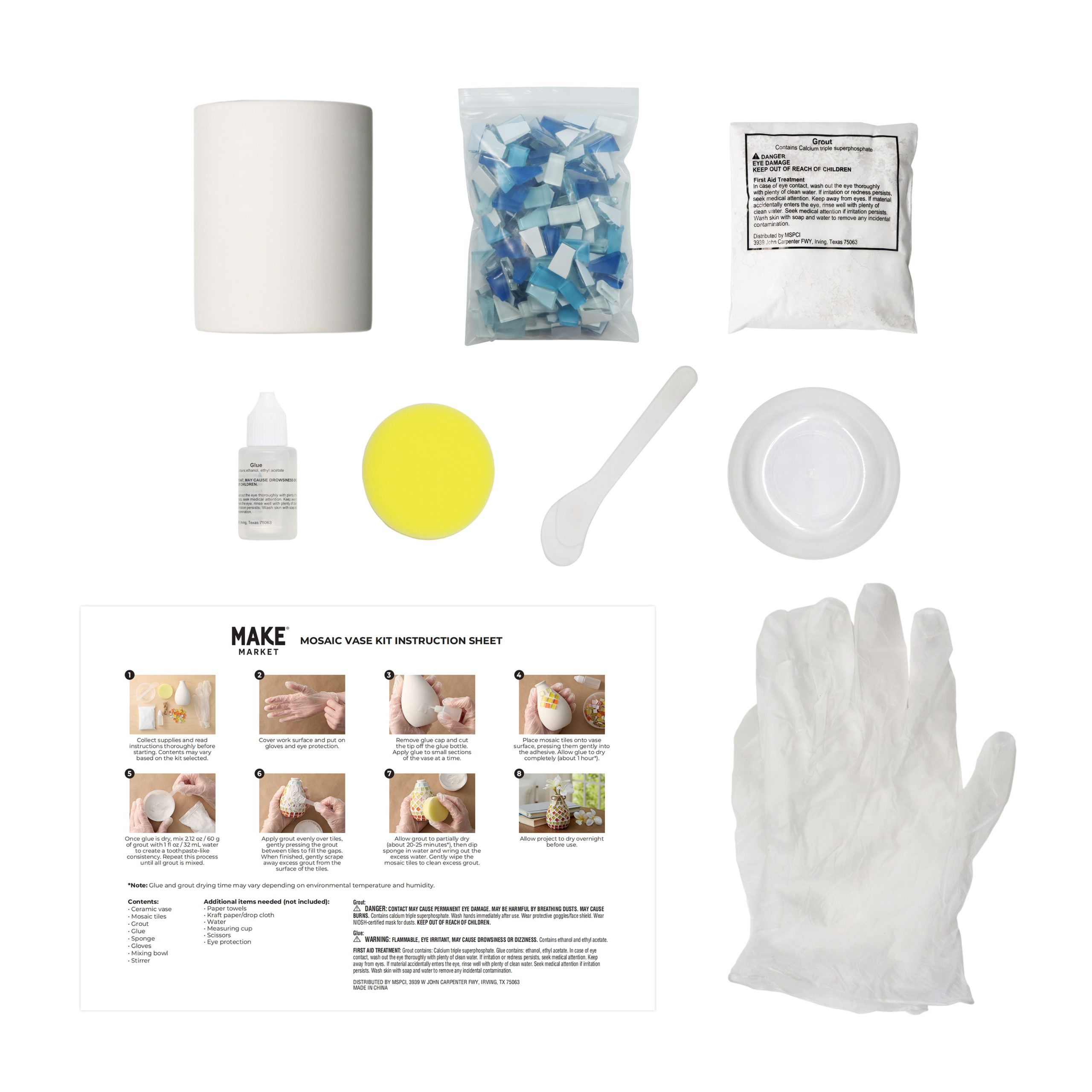 Blue Wave Mosaic Vase Kit by Make Market® - Image 2