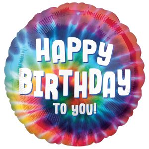 17" Tie Dye Birthday Foil Balloon