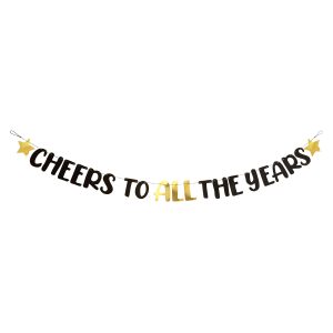 6ft. Black & Gold All The Years Banner by Celebrate It™