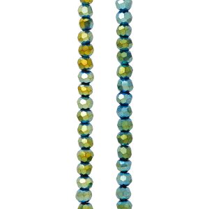 Green Iridescent Glass Faceted Beads, 3mm by Bead Landing™