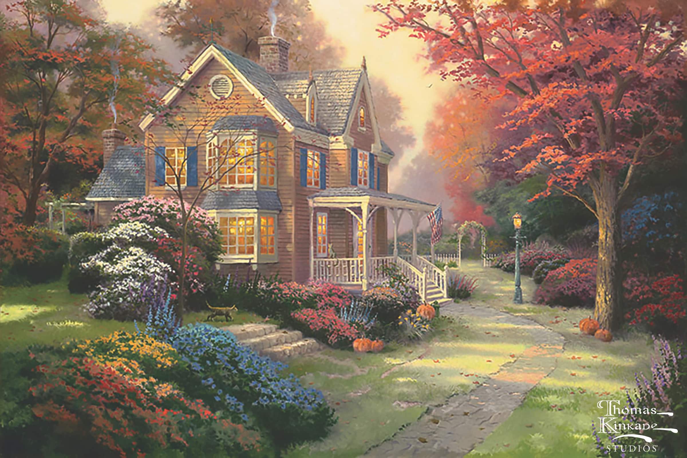 12" x 16" Thomas Kinkade Autumn Home Needlepoint Canvas by Loops & Threads®
