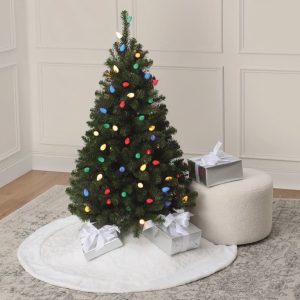 4ft. Pre-Lit Lakewood Spruce Artificial Christmas Tree, C7 Multicolor LED Lights by Ashland®