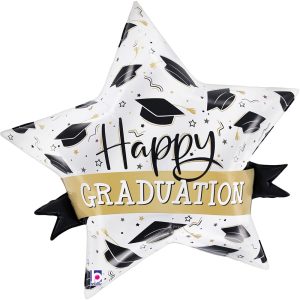 SuperShape® 29" Happy Graduation Star Foil Balloon