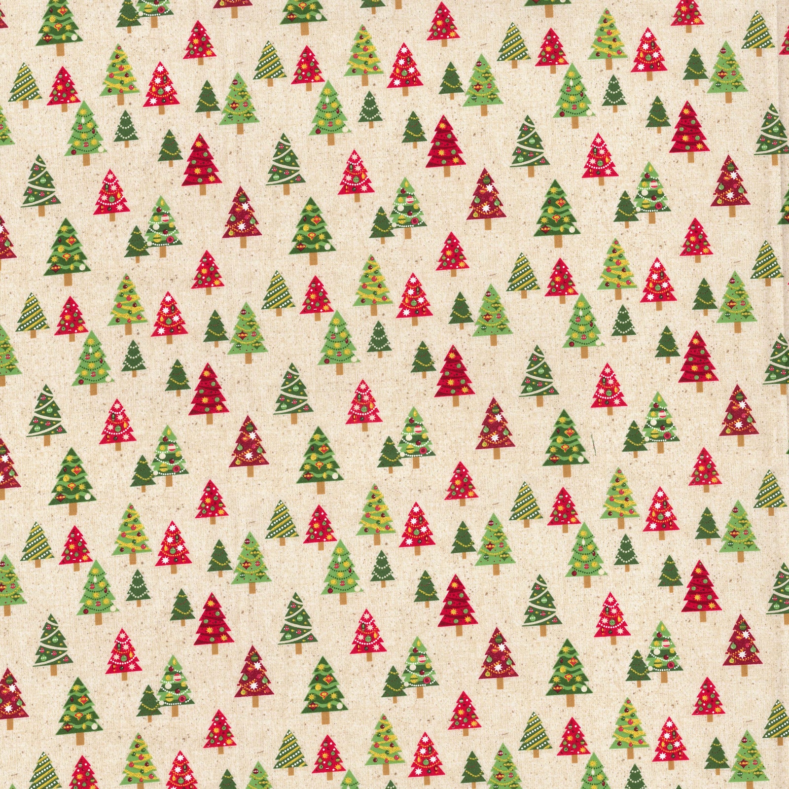 Fabric Traditions Christmas Trees Natural Glitter Cotton Fabric