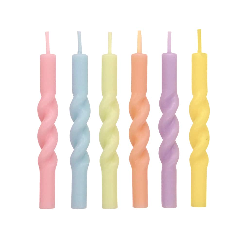 Multicolor Spiral Candles, 6ct. by Makery™