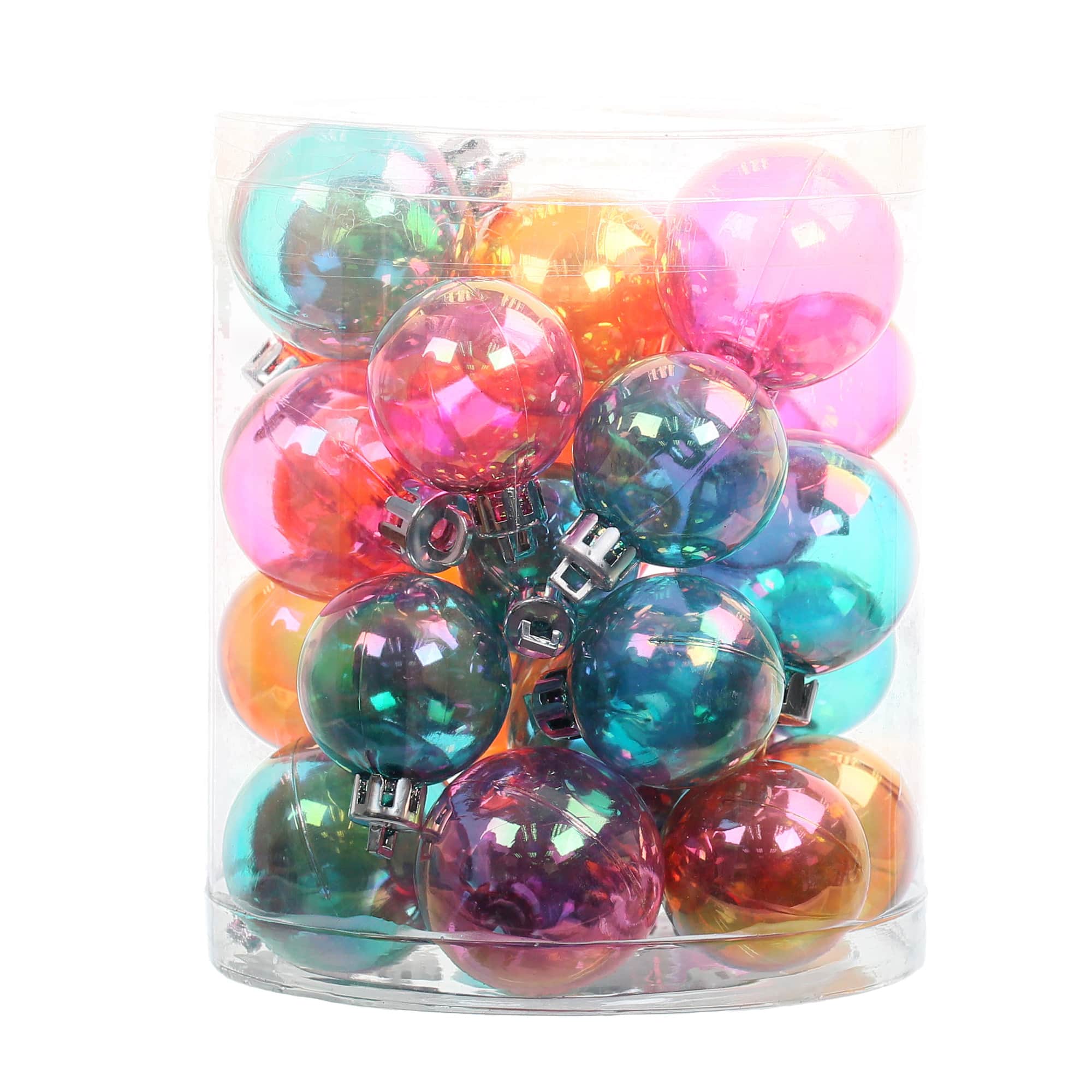 30 Pack 30mm, 35mm & 40mm Iridescent & Pink Halloween Ornaments by Ashland®