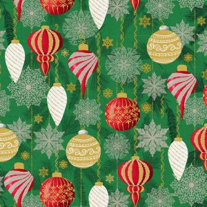 Fabric Editions Christmas Ornaments Cotton Fabric