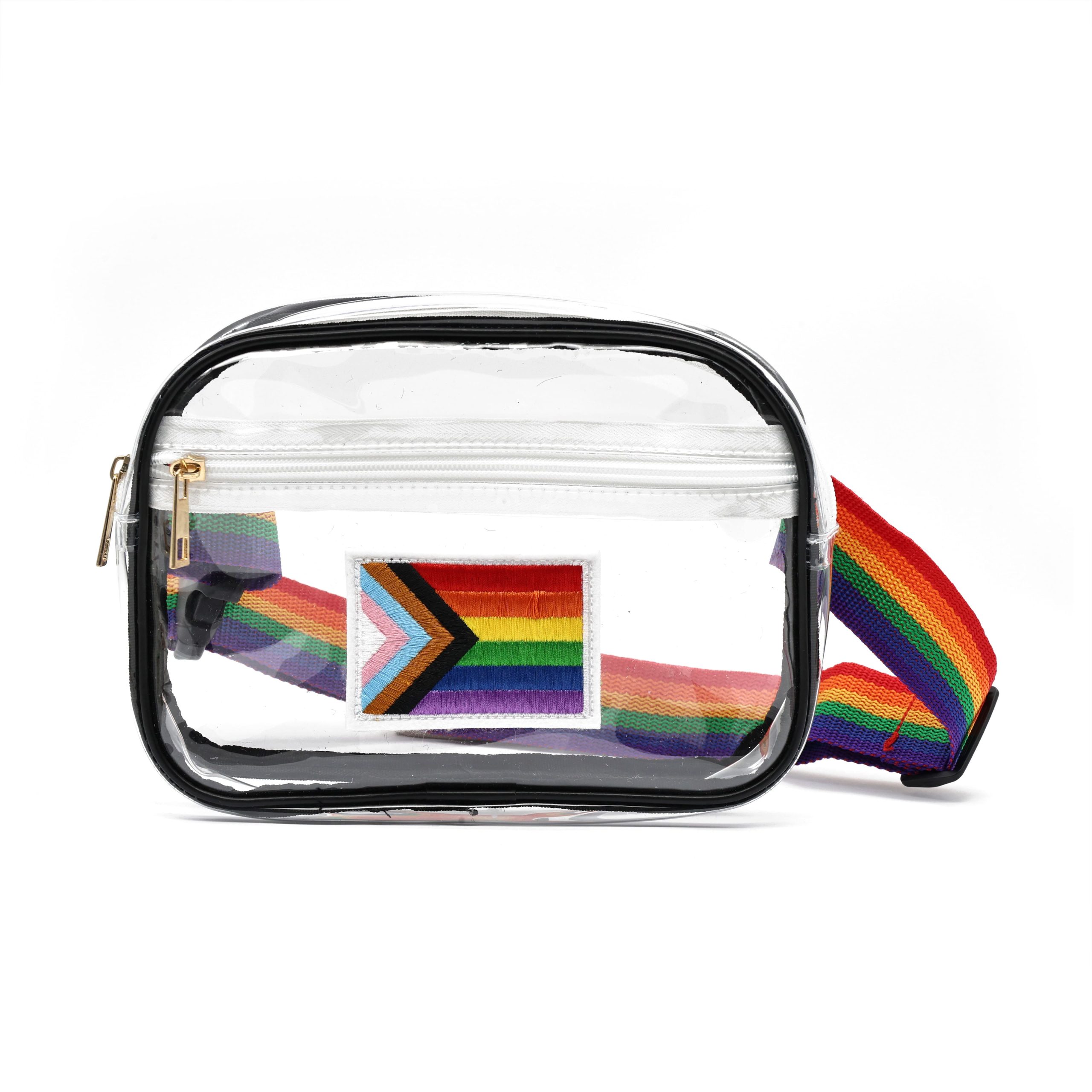 Pride Progress Flag See-Through Vinyl Belt Bag by Celebrate It™ - Image 2