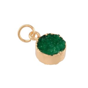 Round Green Dyed Quartz Charm by Bead Landing™