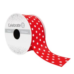 1.5" x 3yd. Sheer Wired Polka Dot Ribbon by Celebrate It™