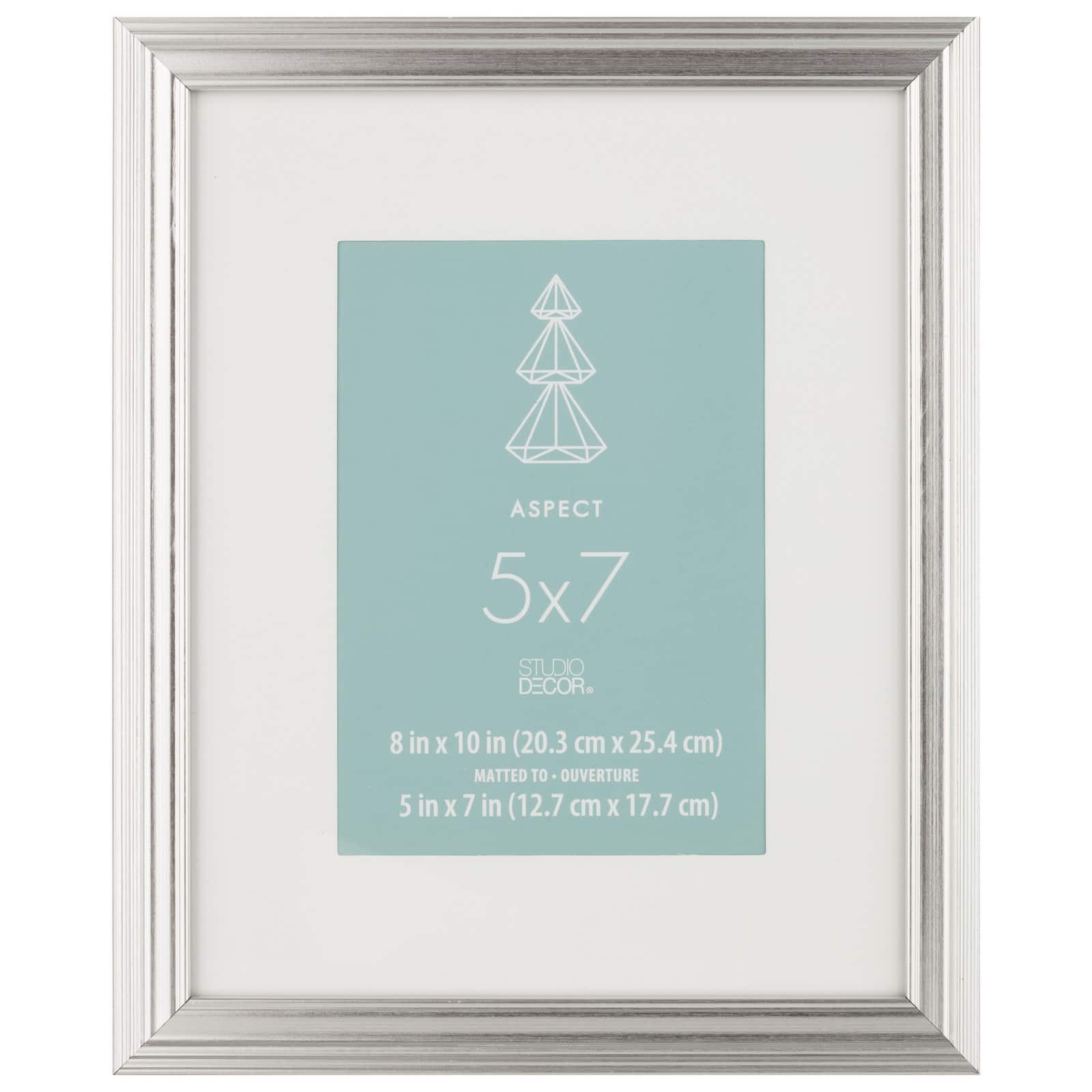 Aspect 5" x 7" Silver Narrow Frame with Mat by Studio Décor®