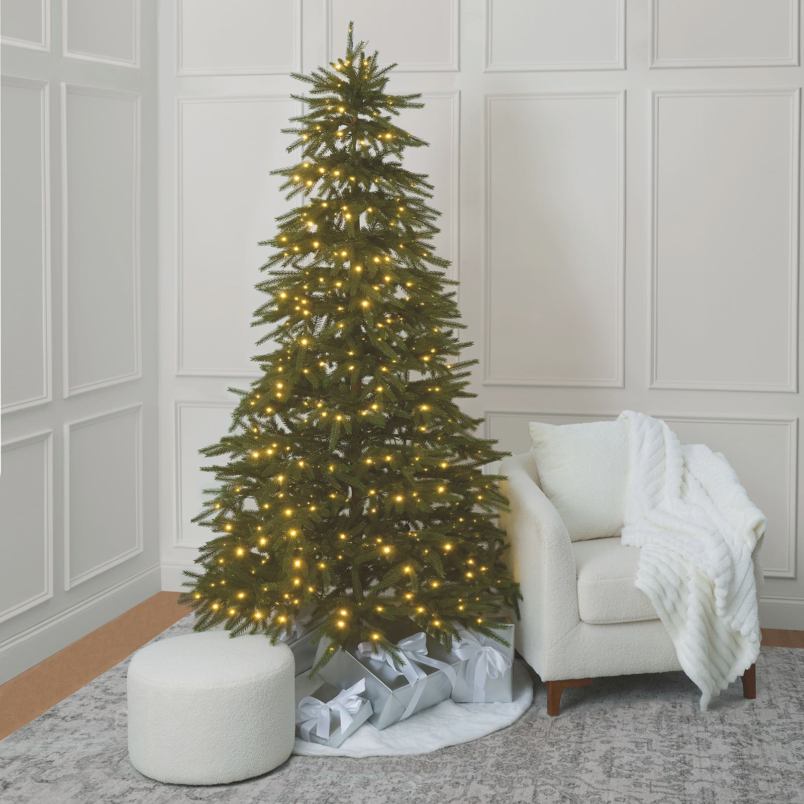 7ft. Pre-Lit Avery Spruce Artificial Christmas Tree, Warm White Fairy LED Lights by Ashland®
