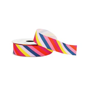 7/8" x 4yd. Multicolor Stripes Grosgrain Ribbon by B2C™