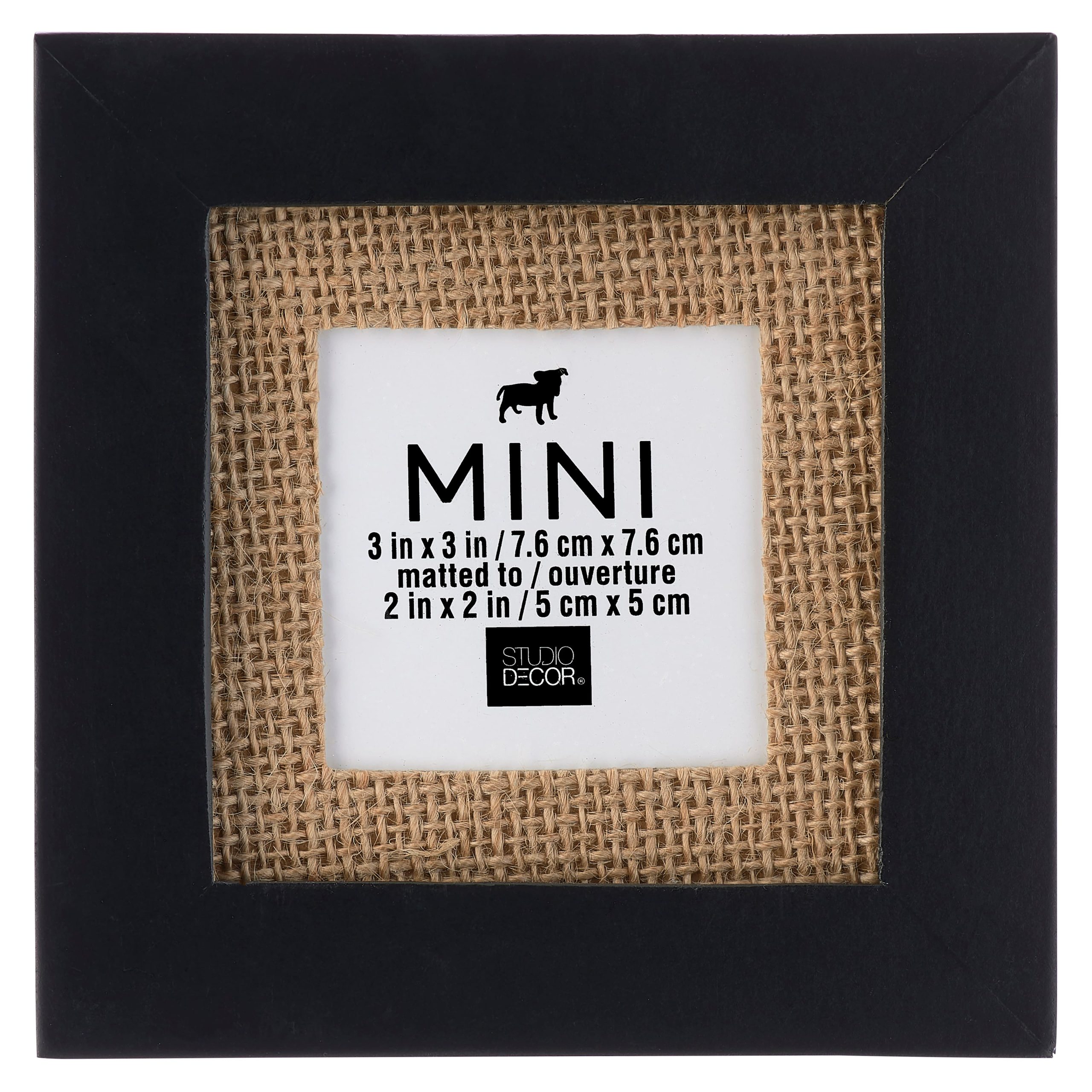 Black Mini Frame With Burlap Mat by Studio Décor®