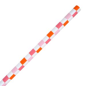 Class Rules! 48" x 12ft. Pink & Orange Checker Bulletin Board Paper by B2C™