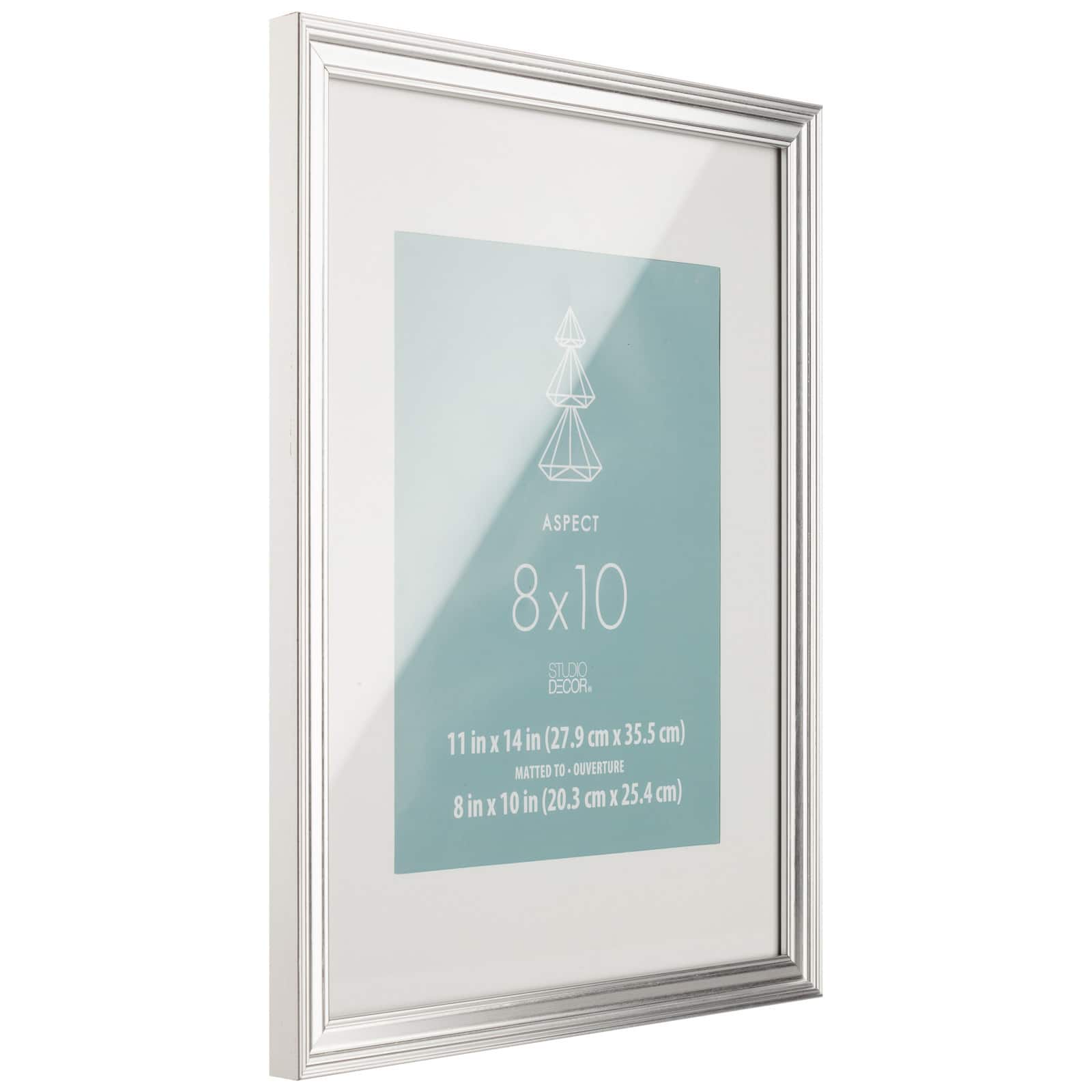 Aspect 8" x 10" Silver Narrow Frame with Mat by Studio Décor® - Image 3