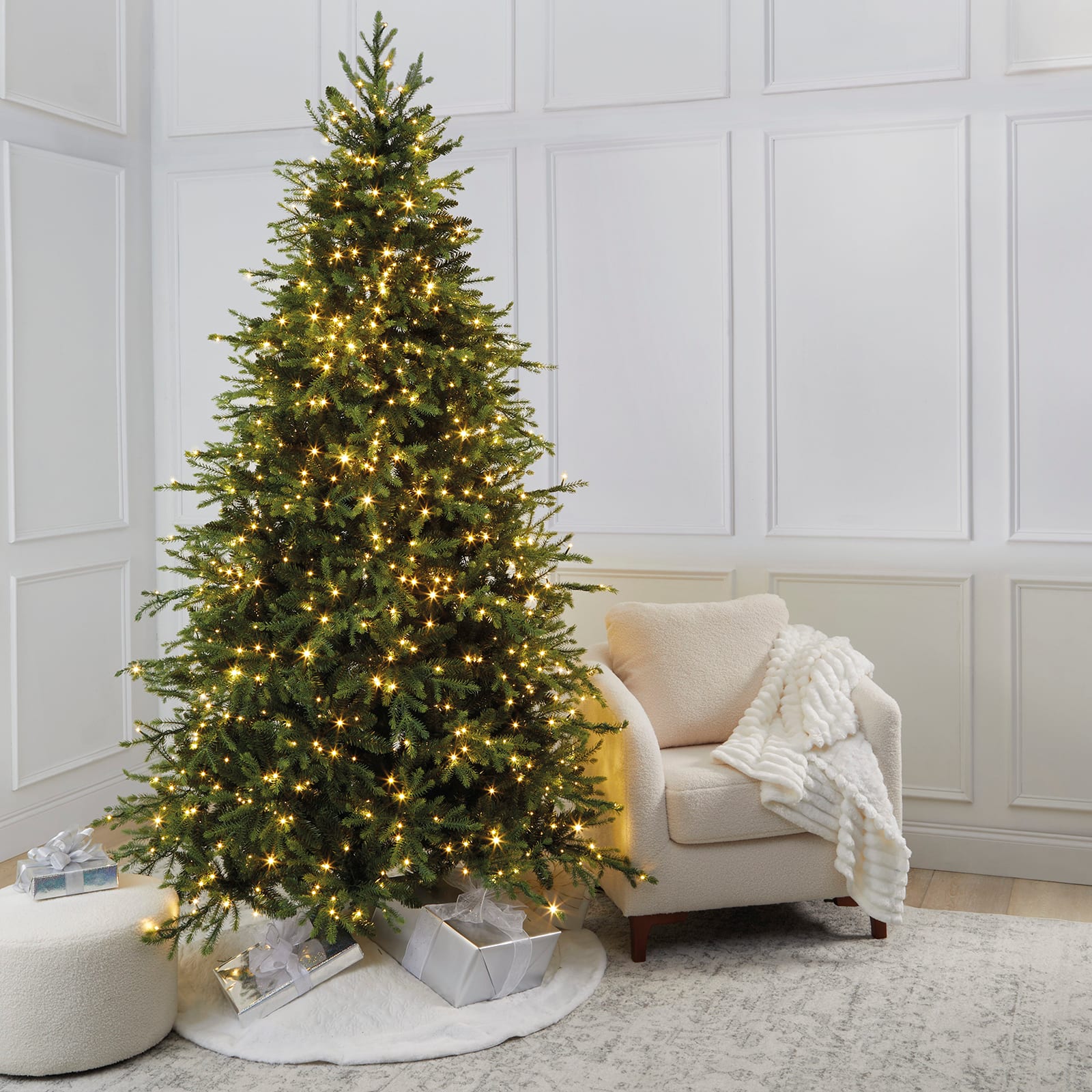 7.5ft. Pre-Lit Charlotte Spruce Realistic Artificial Christmas Tree, Color Changing Mini LED Lights by Ashland®