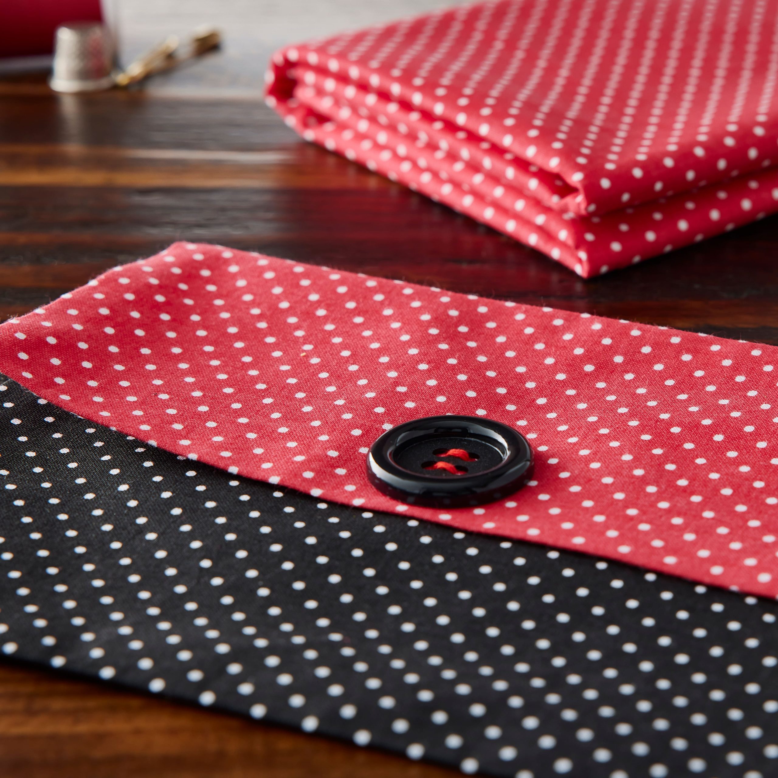 Fabric Traditions Red Polka Dot Cotton Fabric - Image 2