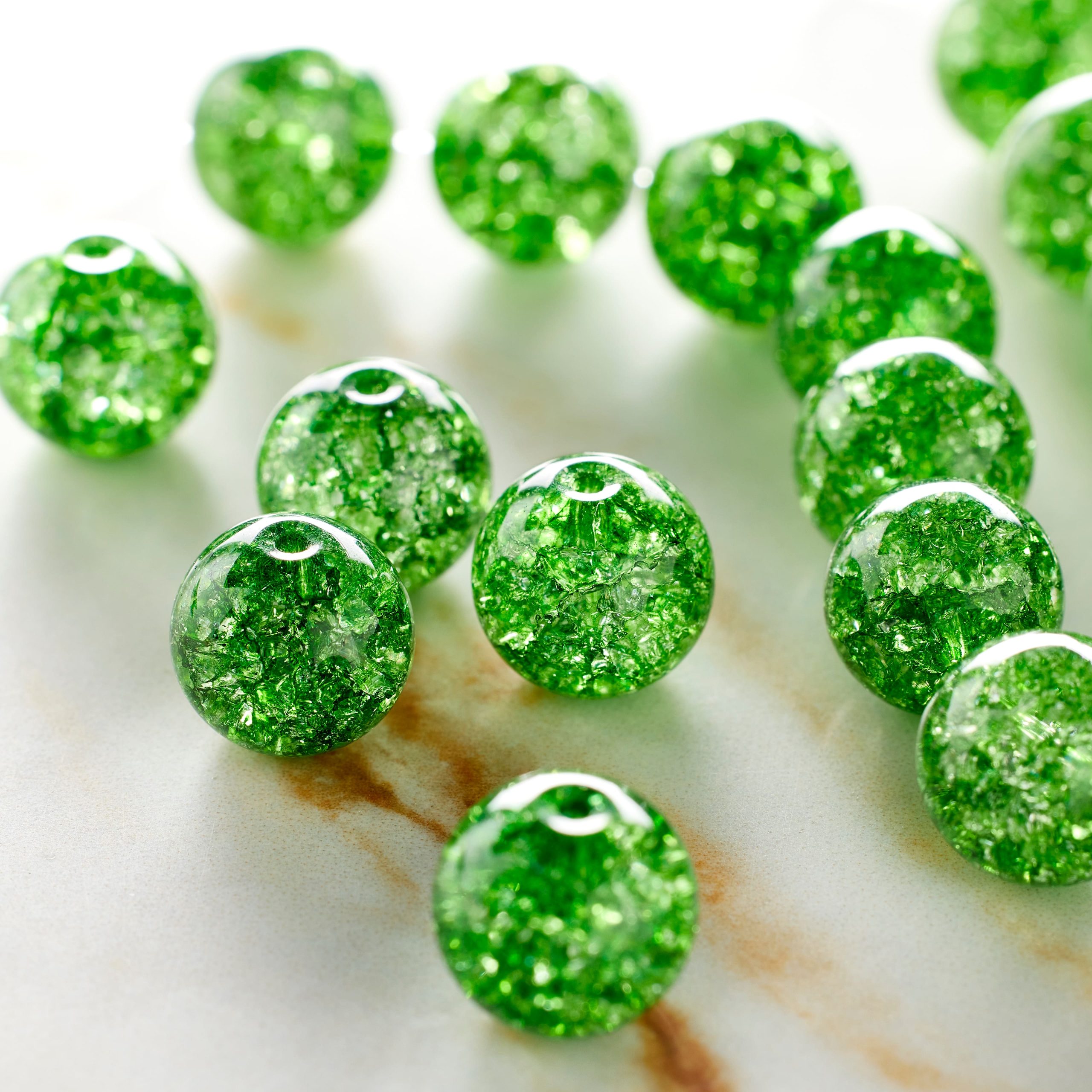 Green Crackled Quartz Round Beads, 10mm by Bead Landing™ - Image 2