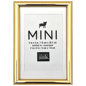 Metallic Gold Mini Frame with Mat by Studio Décor®