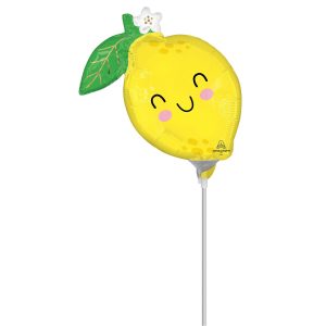 14" Food Friends Lemon Foil Stick Balloon